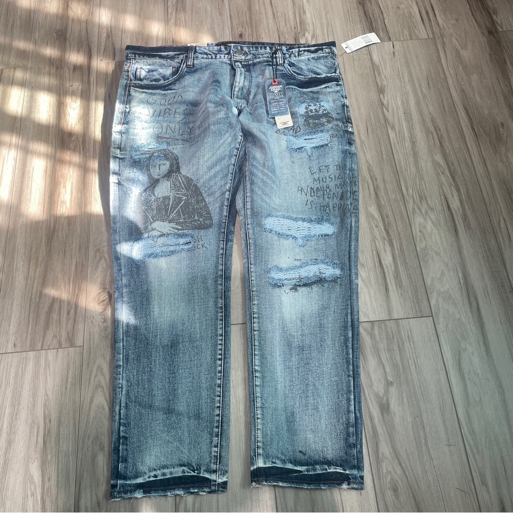 Jordan Light Blue Graphic Relaxed Jeans